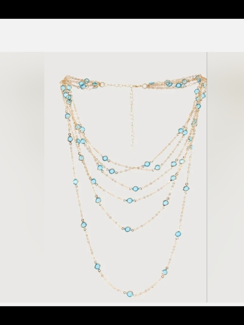SAACHI Gold Multi-Strand Necklace with Blue Crystal Accents - BUNDLE OF 3 - Picture 5 of 5